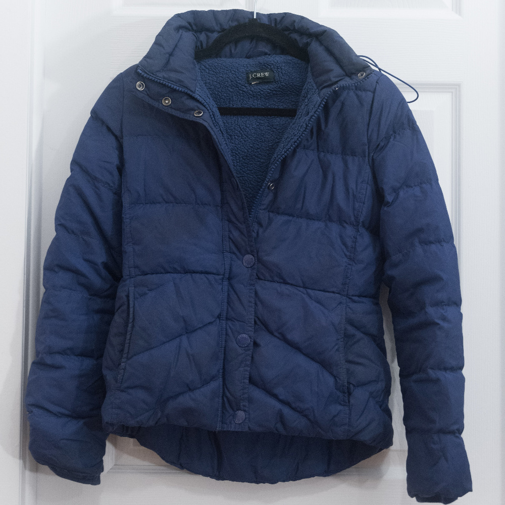 J.crew Sherpa-lined Goose Down Puffer Jacket, XS